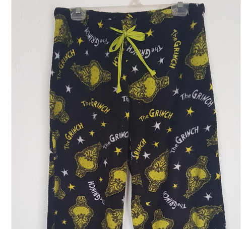 Pantalón De Pijama Negro  El Grinch Tipo Polar Talla- M  Pi9