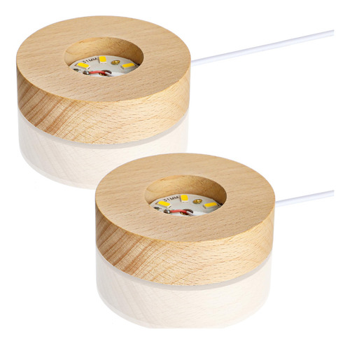 Expositor Led De Madera Zeershee Para Arte En Cristal 3d