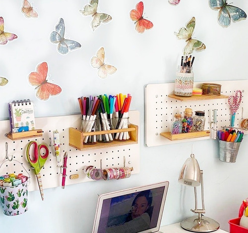 Imagen 2 de 9 de Organizador De Pared Madera Small Con Accesorios 25x60