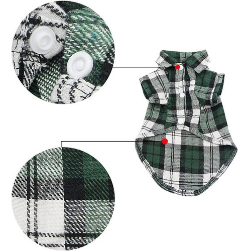 Conjunto De Verano Para Mascotas Pequeñas Gatos, Perritos Verde Rojo Mascota