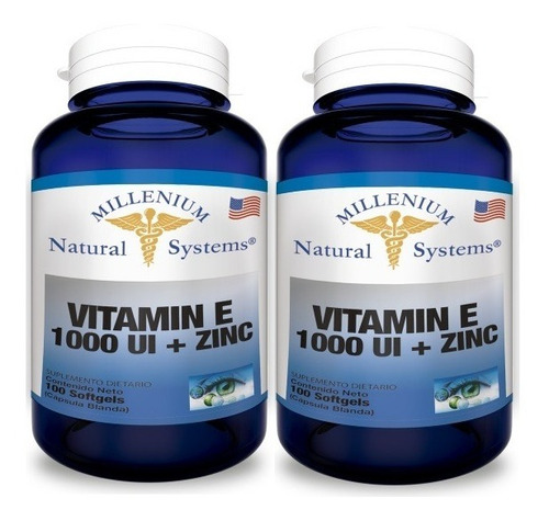 X2 Vitamina E 1000 + Zinc X 100 - Unidad a $790