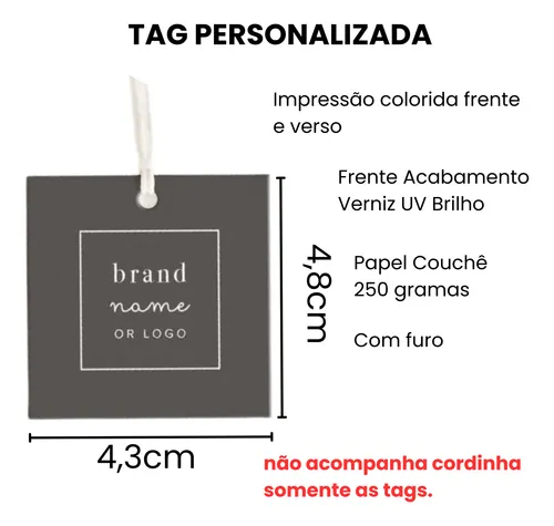 Tag Personalizada | 4x4 | 43x48mm | 1.000un Tag Personalizada | 4x4 | 43x48mm | 1.000un