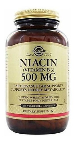 Niacina (vitamina B3) 500 Mg De 250 Cápsulas Vegetales