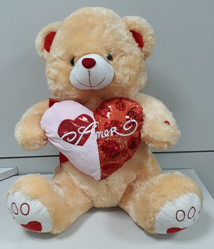 Imagem 3 de 4 de Urso Musical De Pelúcia Amor 80cm Presente Dia Dos Namorados