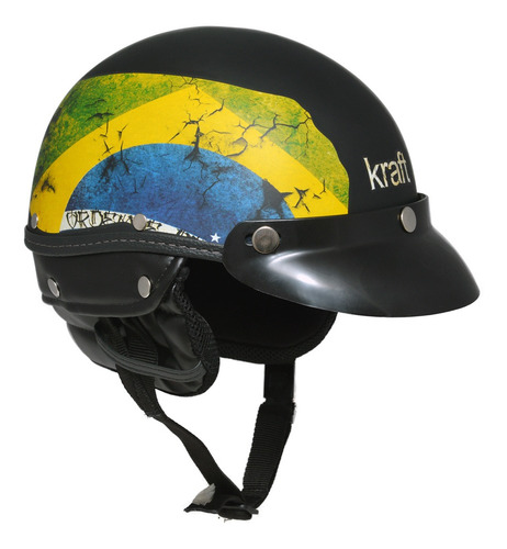 Capacete Kraft Esporte Brasil Preto G - Coquinho Custom