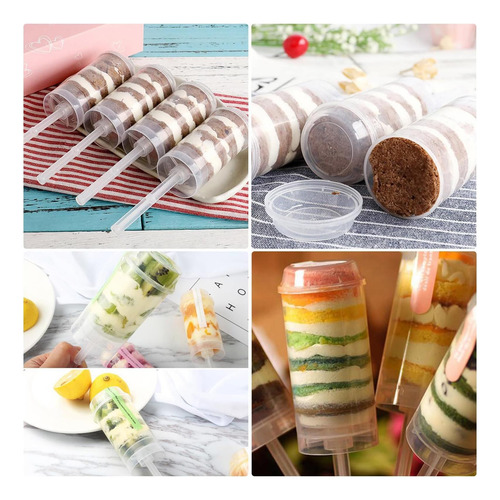 Doitool 50pcs Push Push Push Recipientes Con Tapa Pastel Pap