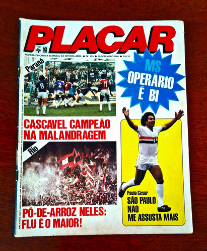 Placar 553 Editora Abril Fluminense Campeão Carioca 1980 (Usado)