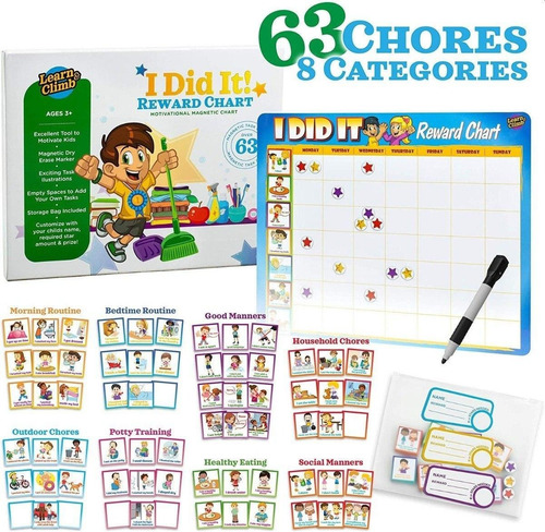 Imagen 3 de 3 de Pizarra Magnetica Para Niños Recompensas Y Tareas