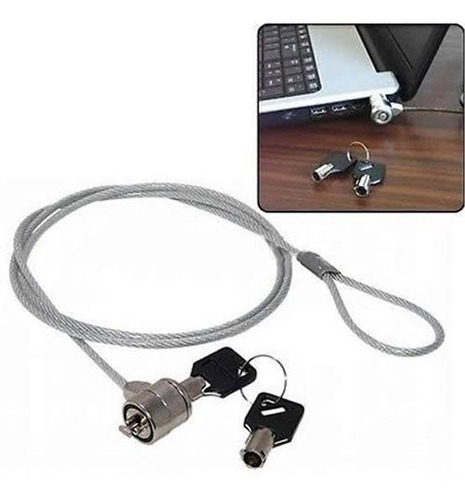 Cable Acero Candado Para Laptop Con Llave Antirrobo 