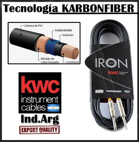 Cable Kwc Kw Iron 205 Plug Plug 6 Mts Standard + 5 Años Gtía