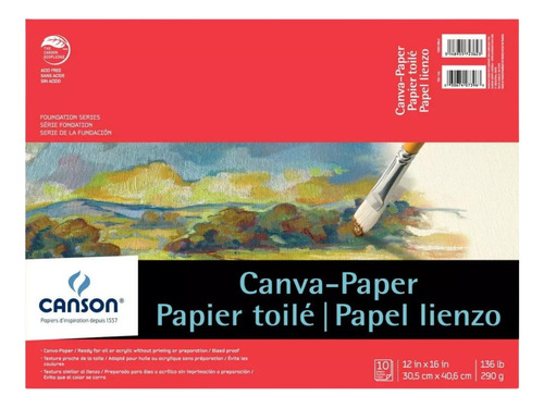 Block Canson Papel Lienzo Paper Canvas Foundation Oleo 30x40