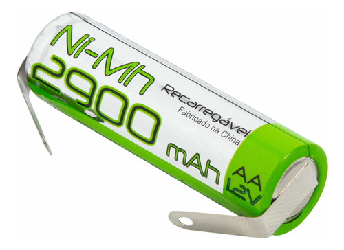 Bateria Pilha Aa 2500mah 1,2v Ni-mh Com Terminal