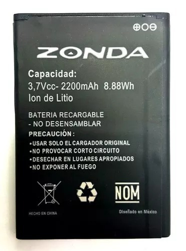 Bateria Para Celular Zonda Za509 Envio Gratis | MercadoLibre