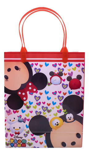 Sacola De Presentes Vermelho 20.5x18cm Tsumtsum - Disney