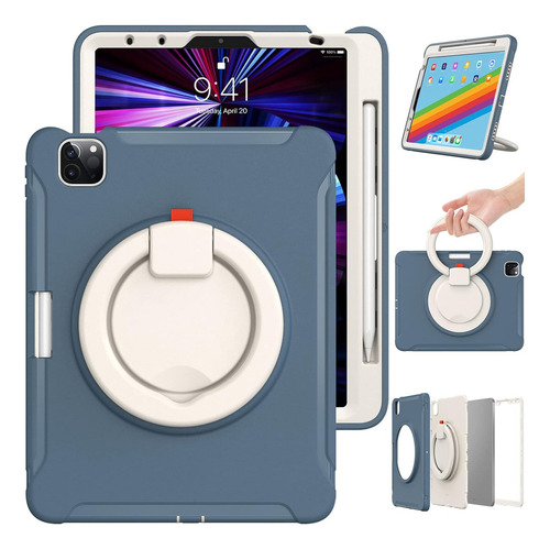 Funda Para iPad Air 5.a Gen Oribox Reforzada Con Anillo