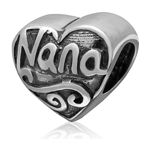 Abalorio Love Nana De Plata De Ley 925 En Forma De Corazón P