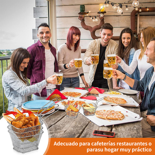 10pcs Mini Cestas De Malla Para Freidora De Acero Inoxidable