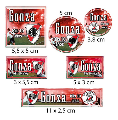 Kit 180 Stickers River Plate Troquelado Candy Bar Etiqueta