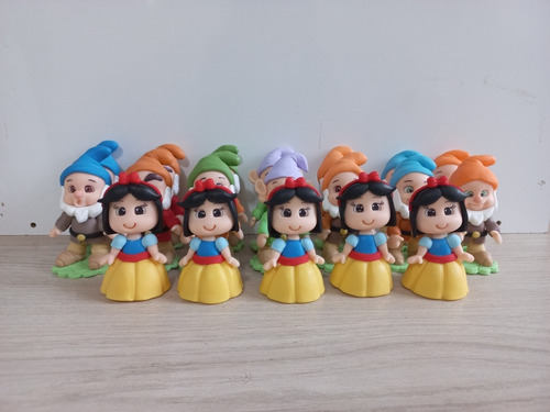 Apliques 14 Anões 5 Branca De Neve Em Biscuit