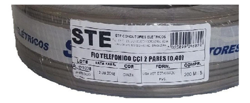 Fio Telefone 2 Par Cci Ste Cinza 200m Pr 673