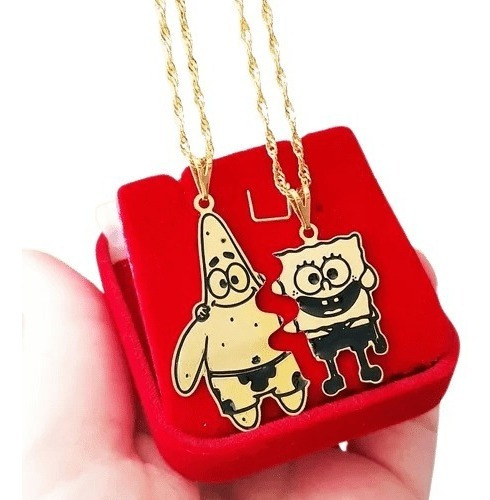 Imagem 7 de 8 de Bob Esponja E Seu Amigo Patrick Banhado A Ouro 18k Amizade