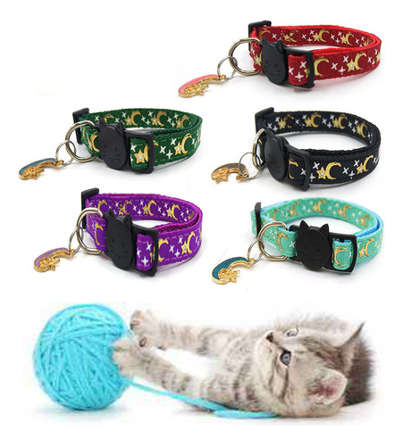 Collar Para Perro Y Gato Con Forma De Estrella Y Luna Collar