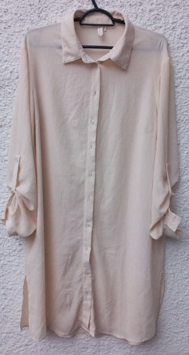 Camisa Larga Beige Dama Parissien Talle M.