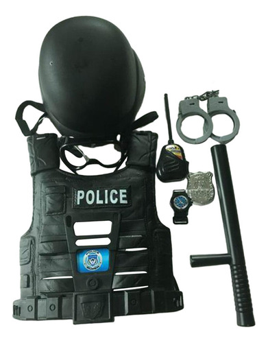 Aplicable A 9 Uds. Disfraz De Policía Para Niños, Uniforme