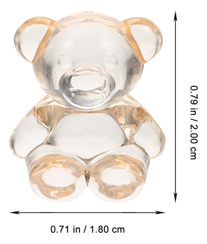 Cabujones Con Forma De Oso Transparente Para Decorar, 100 Un