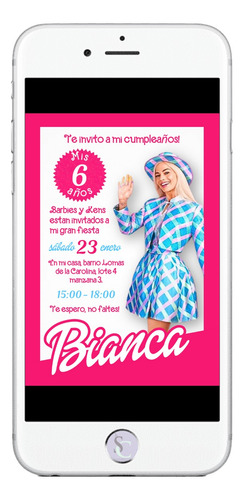 Invitación Cumpleaños Quinces Tarjeta Digital Barbie 