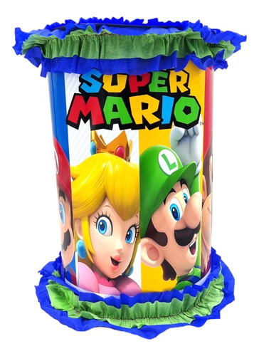 Piñata Tipo Cilindro Super Mario 