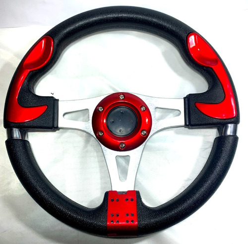 Volante Deportivo Tuning Racing Auto Exclusivo Rojo Vdr24a-2