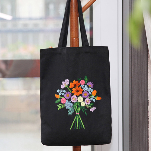 Kit De Bordado De Bolsa De Lona Con Flor De Gota De Rocío