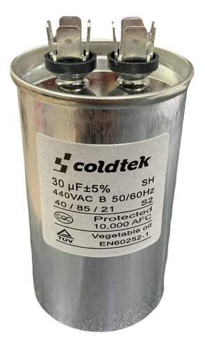 Capacitor Trabajo 30uf Mf 370v 440v Redondo Aluminio 50/60hz