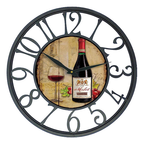 Toright Farm House Wall Clock Con Tema De Diseño De Wine Cha