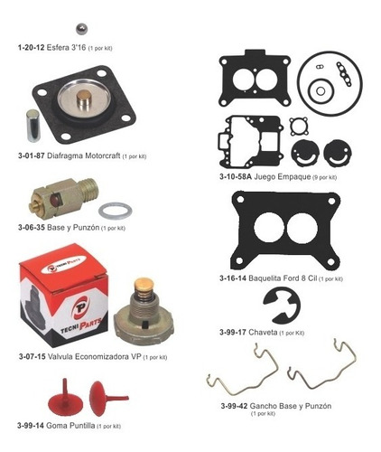 Kit Carburador Ford F302 F351 F400 Wilson 2boca 8cil