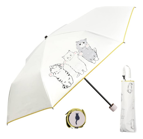 Paraguas De Viaje Compacto Y Plegable Con Protección Uv.