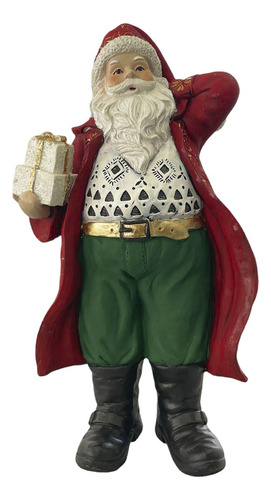 Santa Claus Navideño Con Capa, Suéter Y Regalos | Decoración