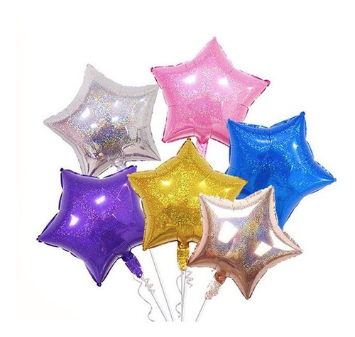 Globos Metalizados Estrella 45cm 18 Holografica Iridiscente