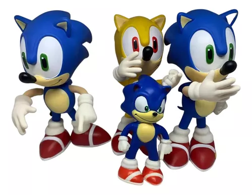 4 Bonecos Sonic 3 De Cm E Outro De 15cm Presente Crianças