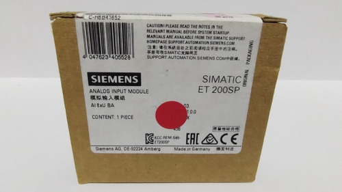 Cartão Clp Siemens 6es7 134-6ff00-0aa1 8ai U Et200sp Step7