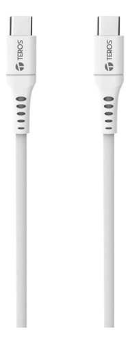 Cable Usb Teros Te-70208w, Tipo C - Tipo C, 5a, 100w Blanco