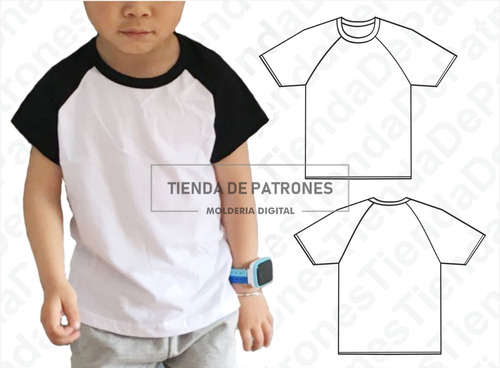 Moldes Patrones Remera Ranglan Niños Talles 4/6/8/10/12/14