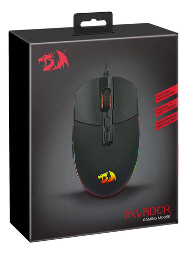 Mouse Gamer Redragon Invader M719 Black