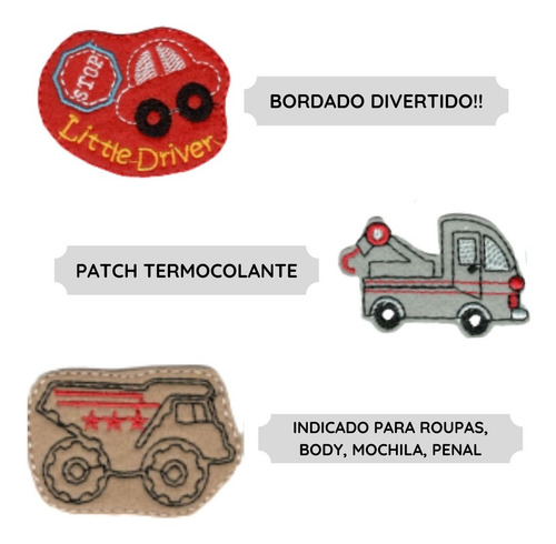 Imagem 3 de 5 de Kit 20 Pçs Bordado Termocolante Aplique Menino Barato Roupa