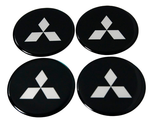 Kit Adesivo Emblema Centro Roda Mitsubishi 58mm Cl3 Fgc