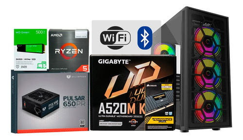 Pc Gamer Ryzen 5600g 32gb Ram 500 Ssd Graficos Radeon 7 Msi