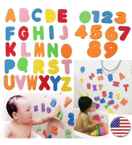 36 X Letra Alfanumérica Baño Puzzle Eva Niños Juguetes Bebé 