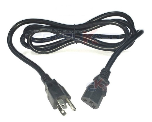 Cable Poder Pc De Buena Calidad 3 Mts Calibre 3x18 Awg