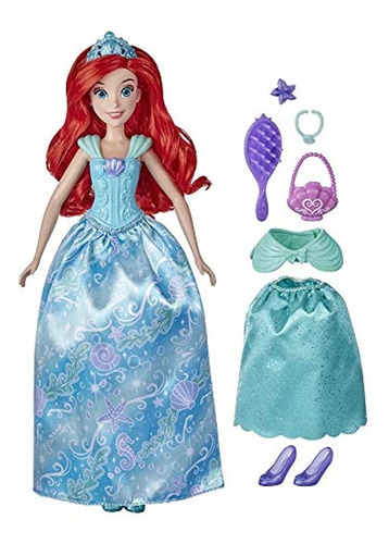 Muñeca De Ariel De Disney Con 10 Moda Y Accesorios, Sorpresa